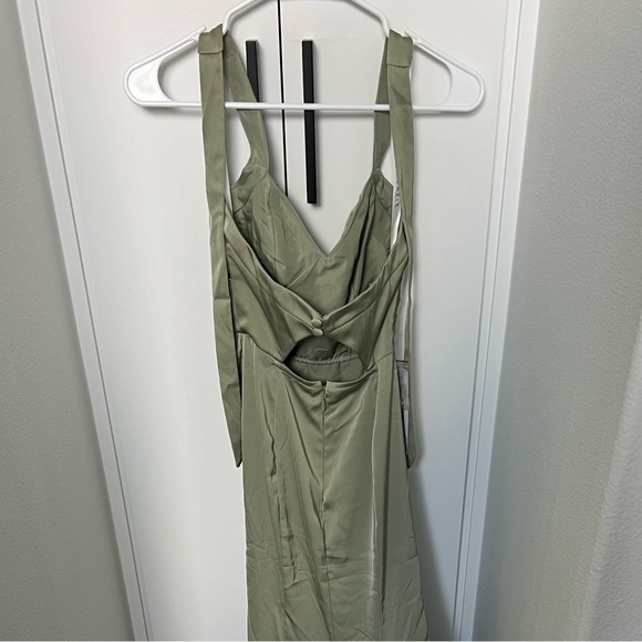 AZAZIE Green Satin Bridesmaid Dress - Picture 4 of 6